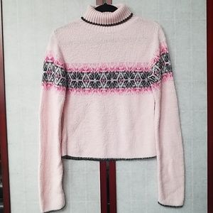 Vintage It's Our Time Pink and grey turtleneck sweater. Size M.
